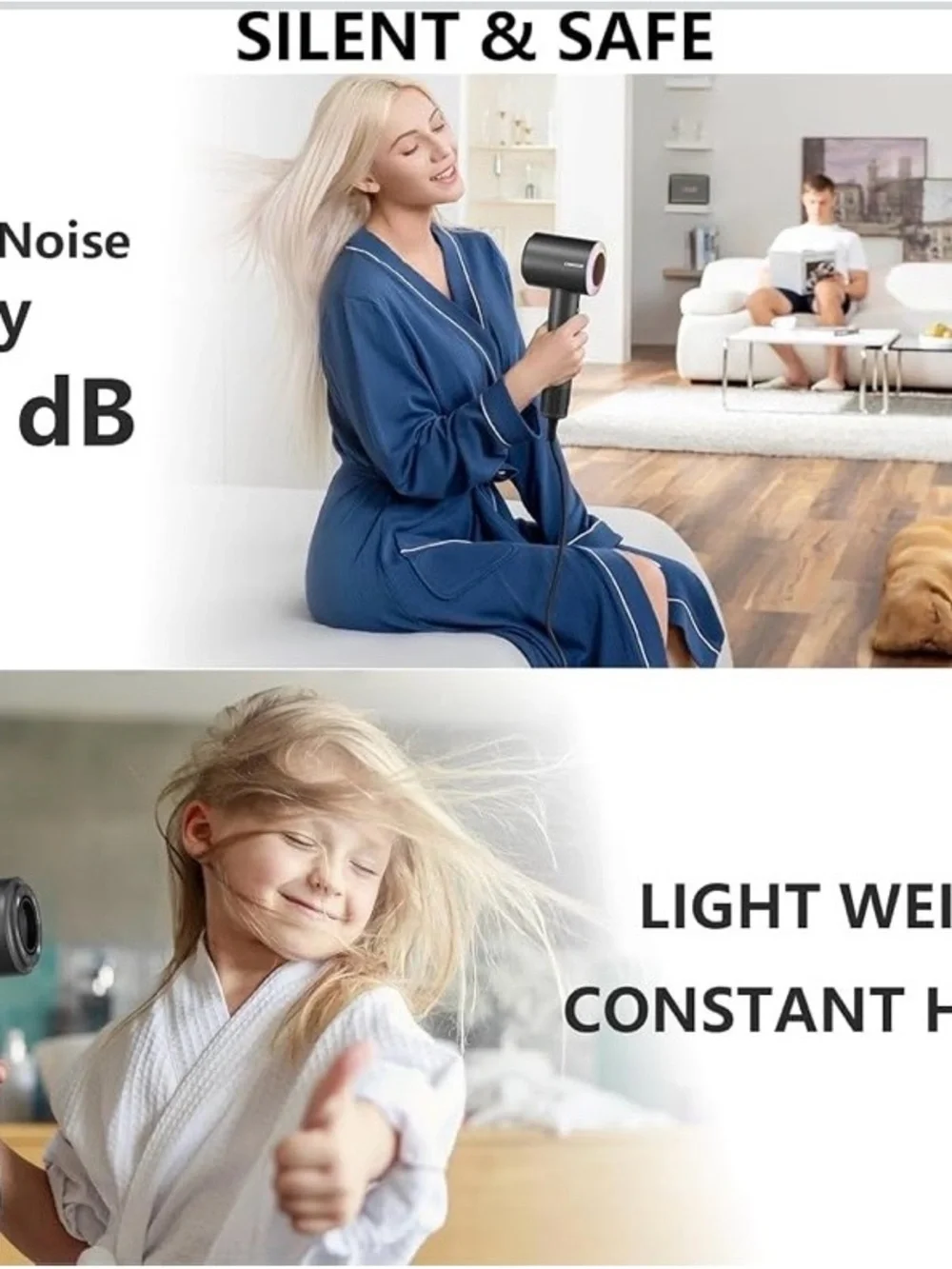 NEW High-Speed Ionic Hair Dryer with Magnetic Diffuser – Fast Drying, Low Noise